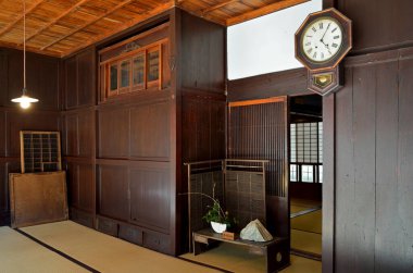 Traditional japanese house indoors, interior view 