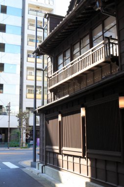 Eski geleneksel Japon mimari detayı. 