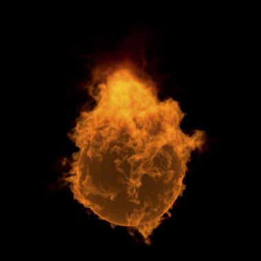 Siyah arkaplanda yanan ateş 