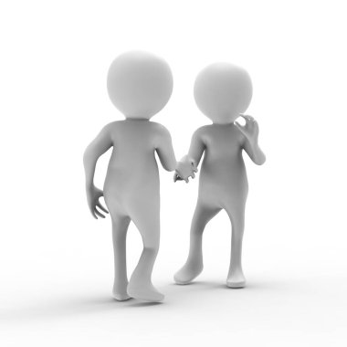 3d insanlar el sıkışan. 