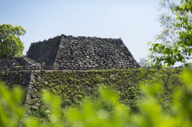 Eski şehrin kalıntıları ve Asya 'daki mavi gökyüzü.