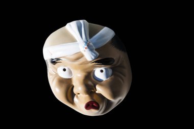 Geleneksel Japon maskesi. Hyottoko maskesi