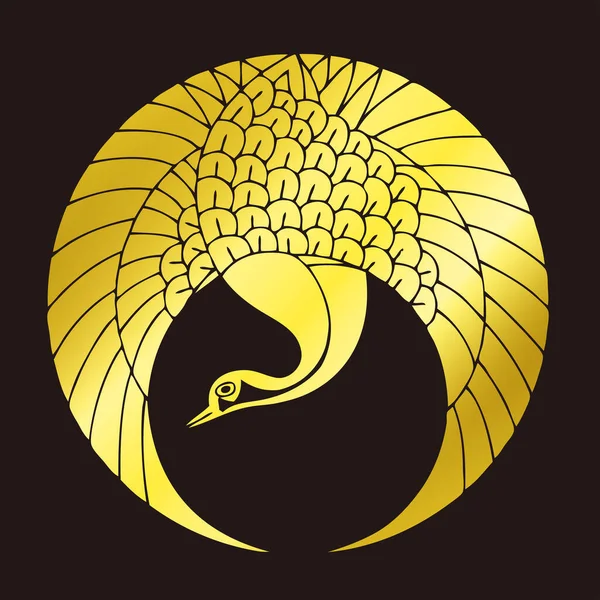 Geleneksel Japon Aile Arması Logosu Altın Rengi Gösteriyor — Stok fotoğraf