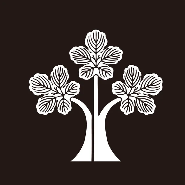 Традиционные Японские Герб Логотип Иллюстрации Цветочные Элементы — стоковое фото