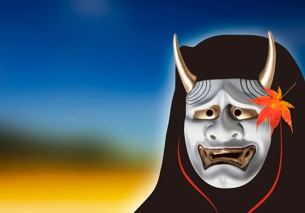 Japansk Demon Mask Bakgrunden — Stockfoto