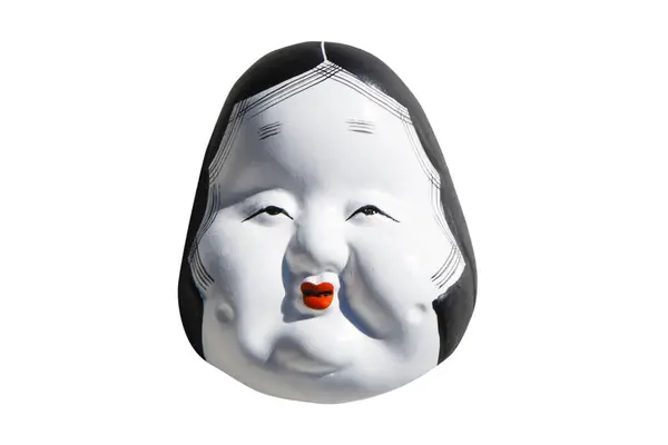 Maske Okame Hintergrund Nahaufnahme — Stockfoto
