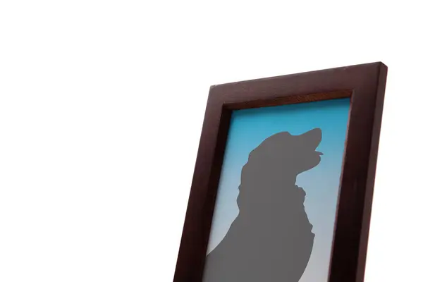 Family Pet Dog Portrait Funeral Frame — Stock Photo, Image