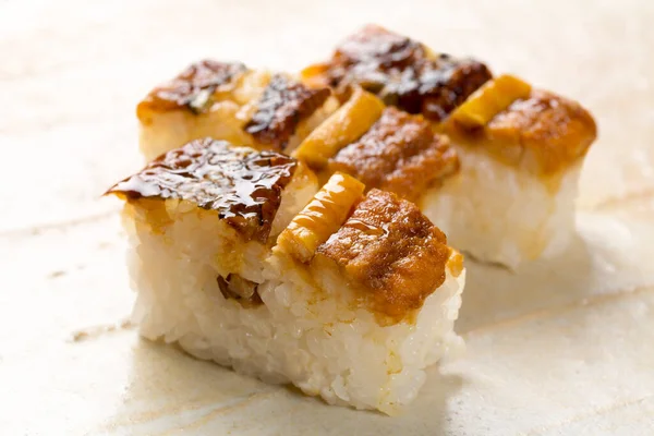 日本の寿司のオーバーヘッド アジア料理のクローズアップ — ストック写真