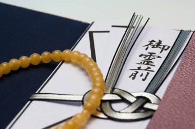 Geleneksel Japon cenazesi zarfları, kapatın.