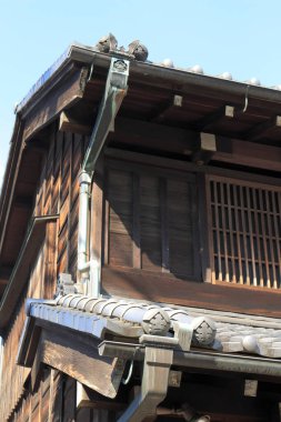 Eski geleneksel Japon mimari detayı. 