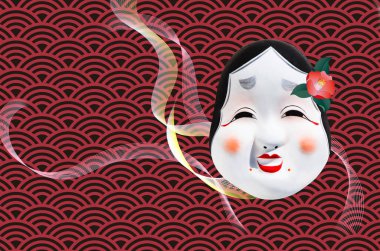 Japon Noh kadın tiyatro maskesi.