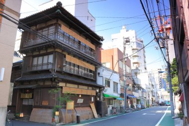 Eski geleneksel Japon mimari detayı. 