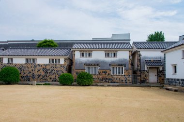 Japonya 'nın eski kasabasındaki sokak mimarisi manzarası 