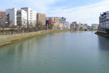 Japonya Nakasu Hakatagawa 'nın manzarası