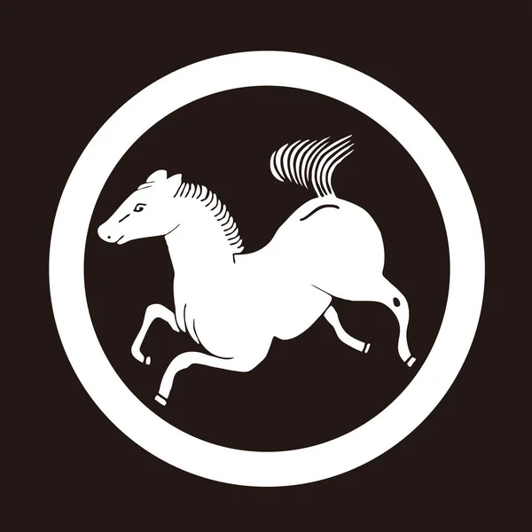 traditional Japanese family crest logo illustration, horse