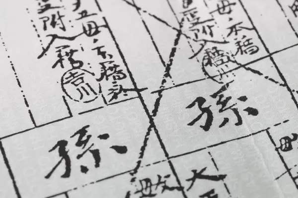 Document Met Tekst Het Japans Hiërogliefen Afgedrukt Papier — Stockfoto