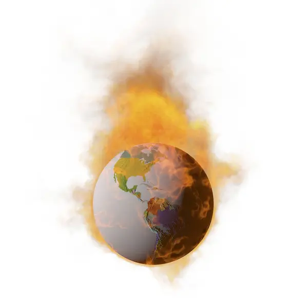 地球の火災 地球温暖化の概念 — ストック写真