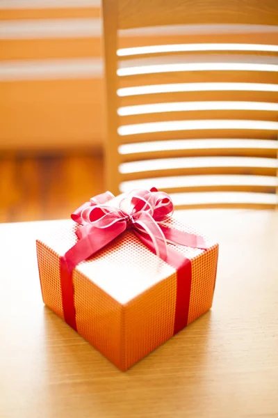 Gift Box Bow Ribbon Background — Stock Photo, Image