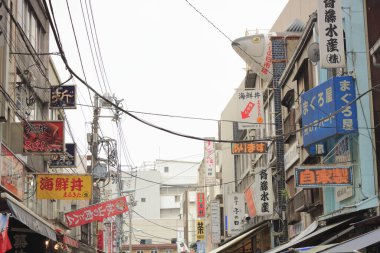 Japonların gösterişli mimari tarzlarının gündüz çekimleri.