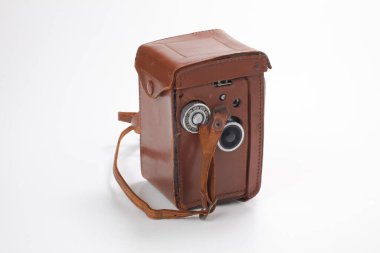 Eski retro kamera izole edilmiş beyaz arkaplan, kapat