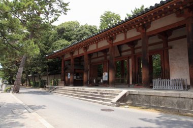 Çok güzel antik bir Japon tapınağının manzaralı tasviri.