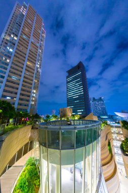 View of modern urban buildings in the city 