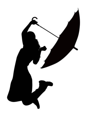 beyaz zemin üzerinde şemsiye ile kız