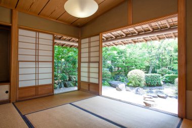 Geleneksel Japon evi iç mimarisi.
