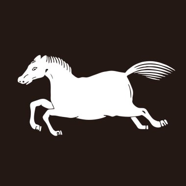 Geleneksel Japon aile arması logosu, at resmi