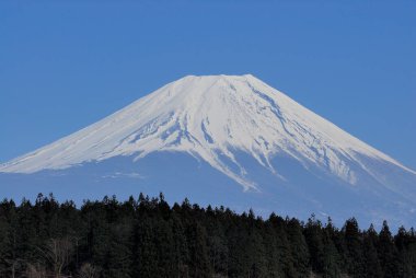 Japonya 'da kar tepeli güzel Fuji dağı