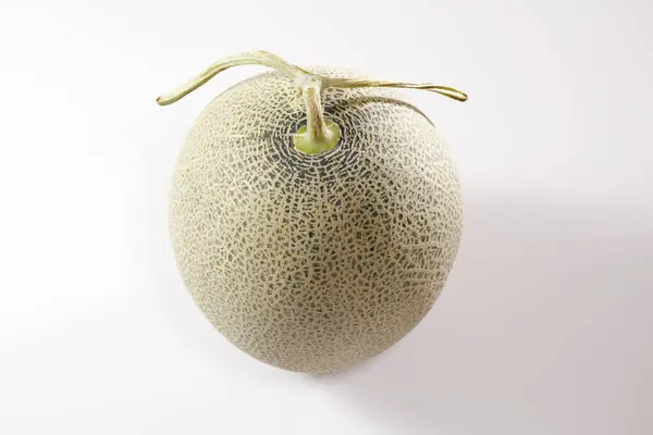 Whole Ripe Melon Isolated White Background — Stock Photo, Image