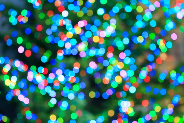 Natale Bokeh Sfondo Con Luci Sfocate Colorate — Foto Stock