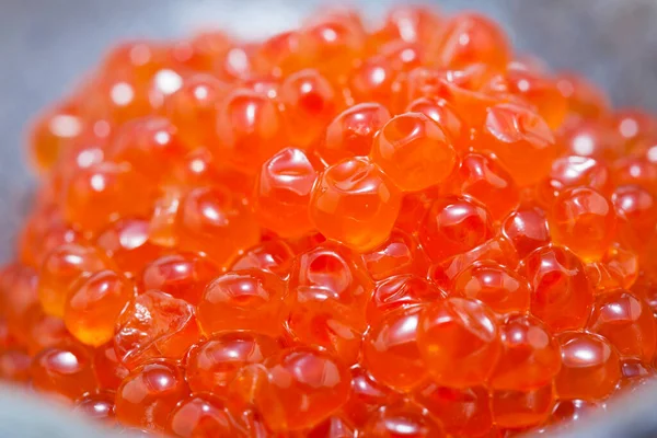Nahaufnahme Von Köstlichem Roten Kaviar Der Schüssel — Stockfoto