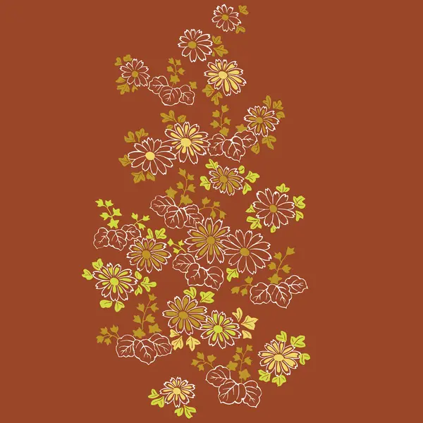 Ручной Рисунок Цветов Шаблон Текстильной Книжной Оберточной Бумаги — стоковое фото