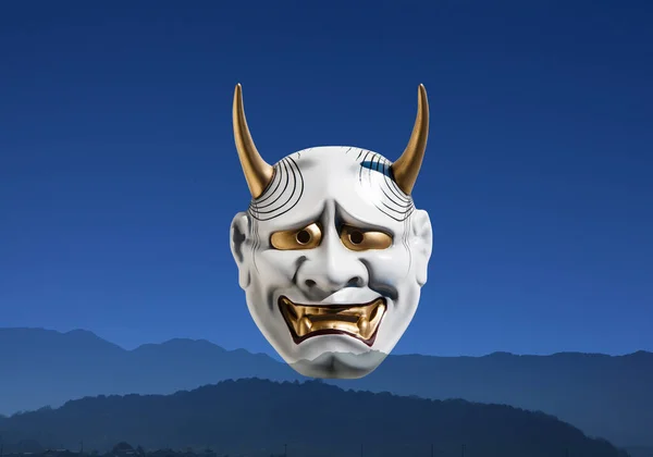 Máscara Demonio Japonesa Sobre Fondo — Foto de Stock