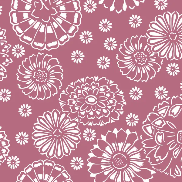 Nahtloses Muster Mit Blumen Handgezeichnete Florale Textur Kann Für Tapeten — Stockfoto