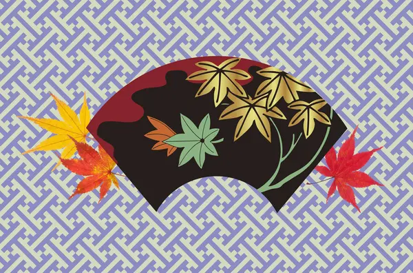 Japoński Fan Abstrakcyjnym Wzorem Kwiatowym — Zdjęcie stockowe