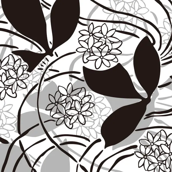 Handgetekende Bloemenillustratie Sjabloon Voor Textiel Boek Inpakpapier — Stockfoto