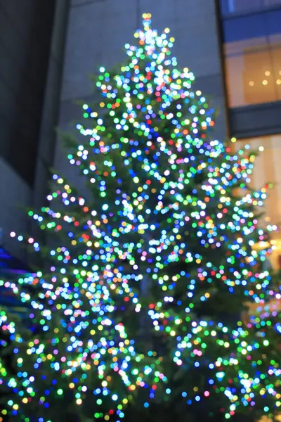 Belas Luzes Natal Árvore Natal — Fotografia de Stock