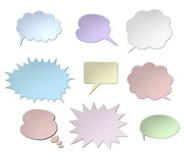 Farklı şekillerde konuşma baloncukları dizisi, boşluğu kopyala, sohbet simgeleri