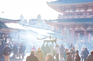 Tapınağın manzarası, Japonya 'nın güzel mimarisi.