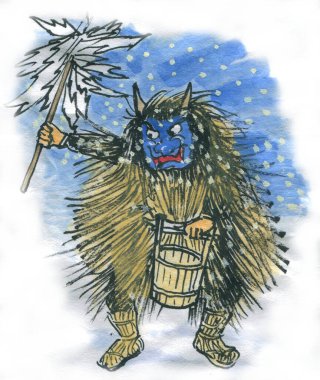 Japon iblisi, karakter sanatı çizimi 