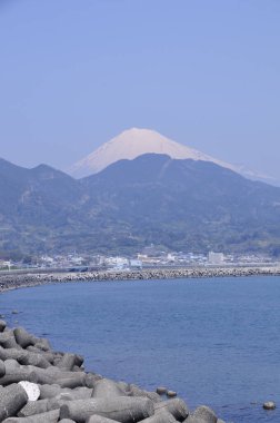 Japonya 'da kar tepeli güzel Fuji dağı