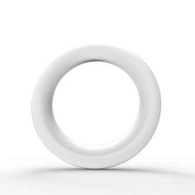 Beyaz arkaplanda boş beyaz çember