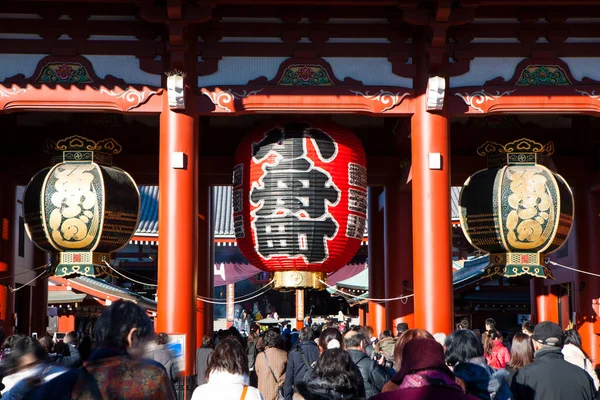 Japonské Červené Lucerny Venku Pohled — Stock fotografie