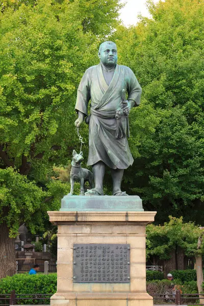 Saigo Такаморі Останній Самурай Бронзова Статуя Пам Ятник Зведений 1898 — стокове фото
