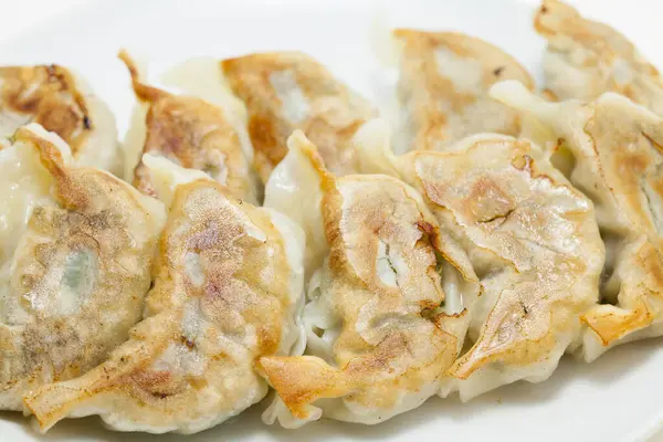 Tasty Japanese Gyoza Dumplings Background — Stock Photo, Image