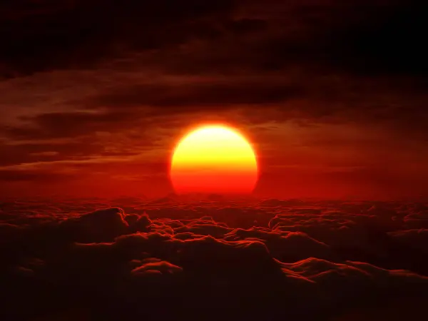 Červený Východ Slunce Mraky — Stock fotografie