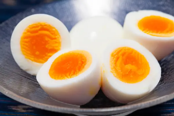Huevos Plato Fondo Cerca — Foto de Stock