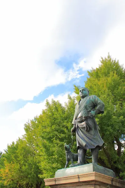 Saigo Takamori Último Samurai Monumento Estátua Bronze Erguido 1898 Parque — Fotografia de Stock